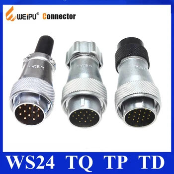 Оригинален конектор Weipu WS24 TQ 2 TP TD 3 4 9 10 12 19 пинов щепсел мъжки ръкав кабел с щепсел метален маркуч кабел с щепсел пластмасов маркуч кабел с щепсел