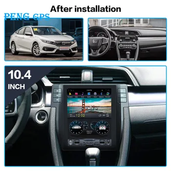 Авто Радиоплеер Tesla Screen за Honda Civic 2016 2017 2018 GPS навигация магнетофон главното устройство мултимедиен плеър с Android 9.0