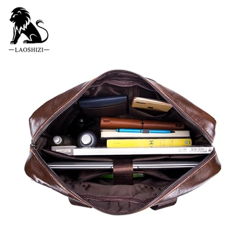 Нов естествена кожа мъжки бизнес компютър чанта ретро портфейл на мода чанти пратеник човек чанта пощальона мъжки чанти