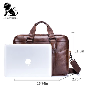 Нов естествена кожа мъжки бизнес компютър чанта ретро портфейл на мода чанти пратеник човек чанта пощальона мъжки чанти