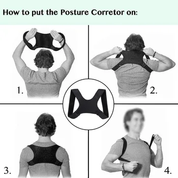 Коректор на стойка с регулируема подкрепа фрактура на гърба мъже/жени върти ключица на гръбначния стълб корекция на раменете еластична превръзка прашка грижа за тялото
