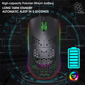 2.4 GHz безжична детска мишка с 7 бутона 3200 DPI регулируем RGB осветление акумулаторна мишка easy клетъчна обвивка геймерские на мишката
