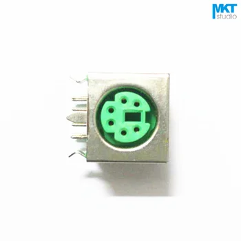 100шт зелен жена 6-пинов конектор PS/2 PS 2 ПХБ Jack Socket Connector