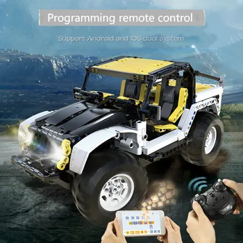 CaDA Blocks Техника RC Car Building Blocks Double Remote Control е съвместим с 2.4 Ghz STEAM APP Пионер Model Car Toys Boy