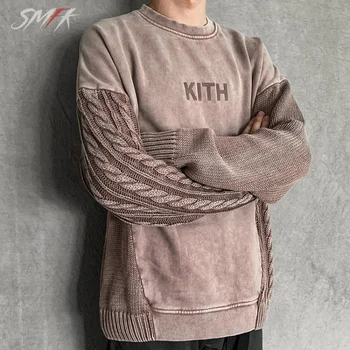 KITH 19FW Combo Knit Crewneck кръгъл отвор пуловер пуловер Пуловер подшиване правилната версия
