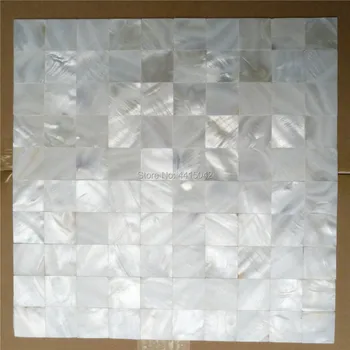 Безпроблемна бяла мивка перламутровая мозайка, плочки за декорация на дома фаянс backsplash 1 квадратен метър/лот 3x3cm размера на чипа