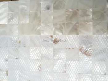 Безпроблемна бяла мивка перламутровая мозайка, плочки за декорация на дома фаянс backsplash 1 квадратен метър/лот 3x3cm размера на чипа