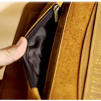 AETOO Mad Horseleather мъжки ретро дълъг портфейл ръчно изработени ръчно изработени, кожен голям портфейл с цип, мъжка кожена чанта за телефон