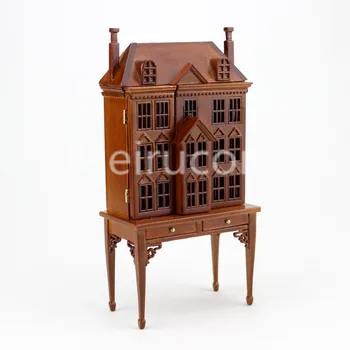 Миниатюрен куклена къща на масата 1:12 огромната витрина на мухъл у дома