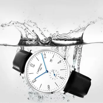 Carnival automatic mechanical watch men luxury brand business men full steel calkskin кожени часовници ежедневна мода дата часовници