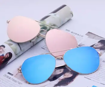 HBK New Vintage Polit слънчеви очила Жени 2016 марка дизайнер розовото огледало слънчеви очила Мода мъжете Cateye слънчеви очила с UV400