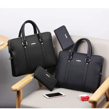 Ежедневни мъжки чанти нов двуслойни мъжка кожена бизнес чанта куфарче пратеник на мъжки лаптопи, чанти мъжки пътни чанти