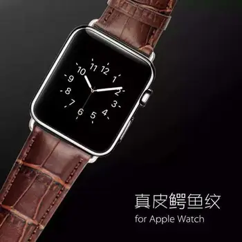 Каишка от естествена крокодилска кожа за Apple Watch iWatch se Strap Series 6/5/4/3/2/1 Sport Edition 38 42 40 мм 44 мм