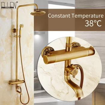 ELLEN Antique Bronze Rain Shower Set термостатическая дъждовна вана душ с ръчен душ смесители постоянна температура EL4013