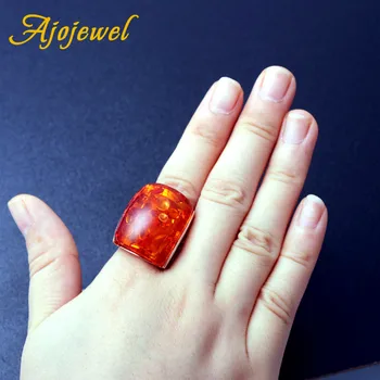 Ajojewel размер на 7-9 красива оранжева смола Голям Камък пръстен дамски аксесоари имитация на Atanas бижута