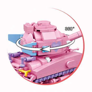 LOZ Creator modern military vehicle mini diamond building block pink Sherman tank съберете модел тухли играчки за събиране на подаръци