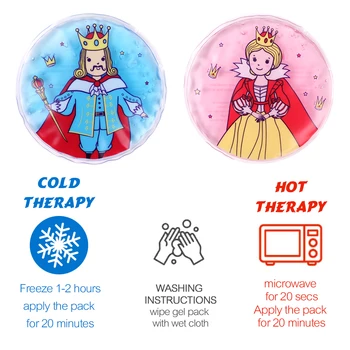 2 опаковки Kid Ice Pack регулируема главоболие лакът на коляното зъбни болки температура на охлаждане деца карикатура студен компрес, облекчение на болки в горещ торба с лед