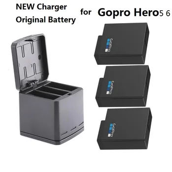 Нов за Gopro HERO 7 оригинална батерия на Gopro 5 6 батерии 3-way charger BOX Battery case за камери GoPro HERO 7 риба-клоун