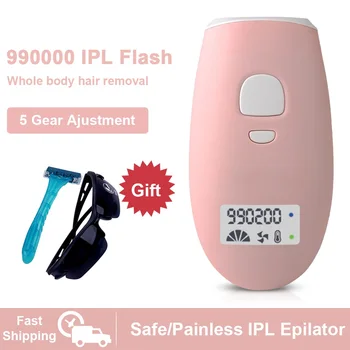 Машина за премахване на косата лазер IPL лазерът LCD 990000 огнища епилатори Photoepilator уред Dropshipping превозвач на косата страна на тялото