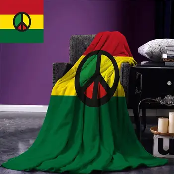 Ямайски хвърли едно одеяло на реге културата символ на мира Карибски флаг на страната дизайн Америка Раста култура флисовые шалтета за легла