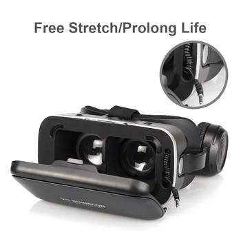 VR SHINECON 6.0 vr box 2.0 3d vr очила за виртуална реалност gafas очила google cardboard Original bobo vr слушалка за смартфон