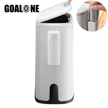 Nordic кофа за боклук овални баня кофа за боклук пластмасова кофа за боклук кухня, тоалетна, спалня офис кошчето за боклук с държач на торбата за боклук