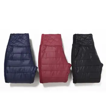 Зимните двустранни пухени памучни по-дебели панталони дамски дрехи с висока талия молив панталони ветроупорен топли панталони 3 цвят по избор