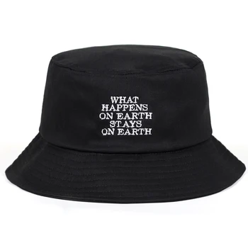 2020 г. нова черна кофа шапка за жени, мъже проклети бродерия рибарска шапка мода кофа шапки маркови шапки