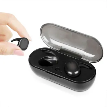 1 чифт TWS Безжична Bluetooth спортни слушалки стерео звук слухов апарат, преносим слушалка с микрофон и зарядно устройство скоростна