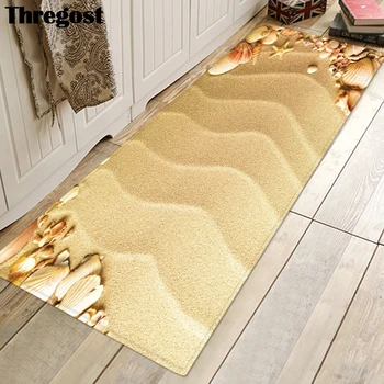 Thregost 3D Scenic Printed Long Floor Mats фланелевый кухненски подложка против хлъзгане, килими за спални от микрофибър врата килим