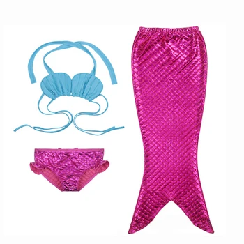 Момичета опашка на Русалка плува 3шт бикини набор от 3T-8Т, детски костюм Принцеса бански, Монофин модели по избор