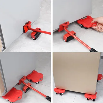 5шт преносим мебелен движитель транспортен лифт набор от инструменти за тежкотоварни гребец мебели лифт плъзгачи комплект джанти движат устройство