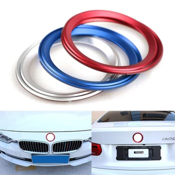 2 елемента алуминий автомобил лого пръстен предни задни марка, лого, емблема на един кръг хромированное украса пръстен за BMW 3 4 серия M3 M4