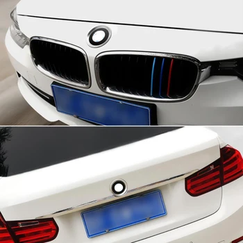 2 елемента алуминий автомобил лого пръстен предни задни марка, лого, емблема на един кръг хромированное украса пръстен за BMW 3 4 серия M3 M4