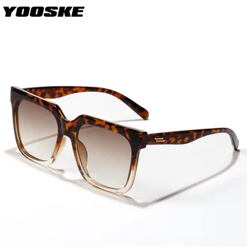 YOOSKE Women Classic Big Frame слънчеви очила мъжете стари квадратни големи слънчеви очила за дами градиентные леопардовые очила с UV400