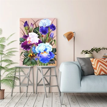 EverShine Oil Paint By Numbers Flowers Wall Art Hand Painted Coloring Of Numbers Платно Wall Set Home Decor