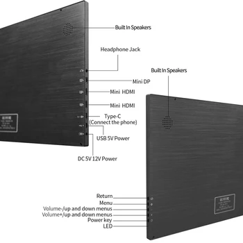 18,4-инчов 4K преносим монитор 3840X2160 IPS LCD монитор PC Type-C HDMI слот монитор за Raspberry Pi PS3 Xbox PS4