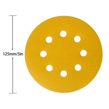110ШТ 125 мм шлифовъчни дискове, орбиталните шлифовъчни дискове включват 60 80 100 120 150 180 240 320 400 600 и листове пясък 800 песъчинки