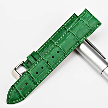 MAIKES добро качество на мода зелена каишка за часовник на жените и мъжете 14 мм и 16 мм, 18 мм, 20 мм и 22 мм естествена кожа каишка за часовник Casio