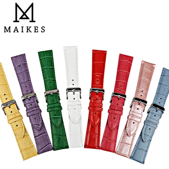 MAIKES добро качество на мода зелена каишка за часовник на жените и мъжете 14 мм и 16 мм, 18 мм, 20 мм и 22 мм естествена кожа каишка за часовник Casio