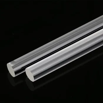 Подгонянный прозрачен плексигласовый прът, кварцов твърди кръгла пръчка, диаметър 1-300мм, декоративни ленти Световодного прът кристалната колона