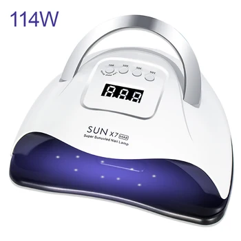 Сушилня за нокти led лампа за изсушаване на ноктите 114 W UV led лампа 57 бр. led мъниста вид втвърдяване на гел-лак Автоматичен сензор за лампи маникюр инструменти