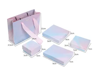 2019 Нов 10 бр от различен размер, наклон, цвят розов хартиена кутия за обеци / пръстен / гривна / колие кутия за бижута чанта / audi A2