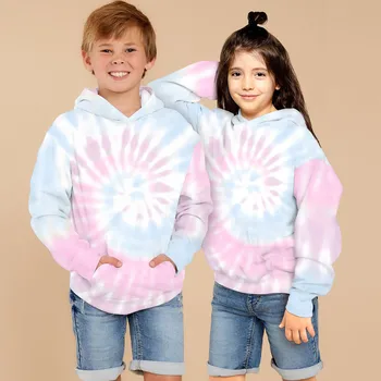 TELOTUNY 2020 зимни Детски дрехи младежта тийнейджър момчета момичета тай-дай дигитален печат hoody hoody костюми зимни дрехи