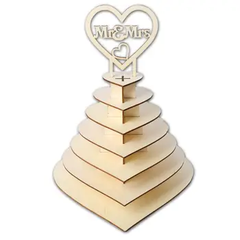 7 нива на Сърце Shape Personalized Mr & Mrs Ferrero Rocher Pyramid Chocolate Wedding Десерт Candy Display Stand K1MF
