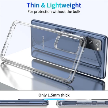 Прозрачна акрилна телефон премиум качество чанта за Samsung Galaxy S20 FE 5G S10 Plus Note 20 10 ультратонкая делото калъф