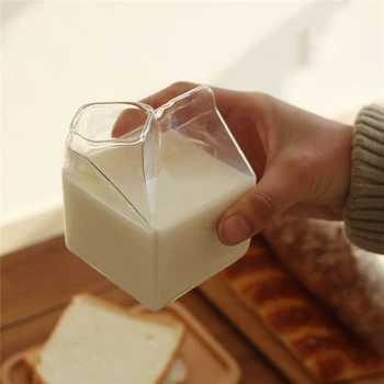 1 бр 250 мл половин литър мляко скоростна стил творчески мини-сметана кана стъклена чаша за мляко