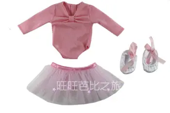 1 компл. кукла облекло за 18 инча американската кукла мода розово балетное рокля