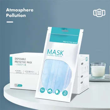 3 слой Маска нетъкан маска 100шт защита от прах за еднократна маска за лице еластичен ушния панти за еднократна употреба прахоустойчив филтър Маска за сигурност