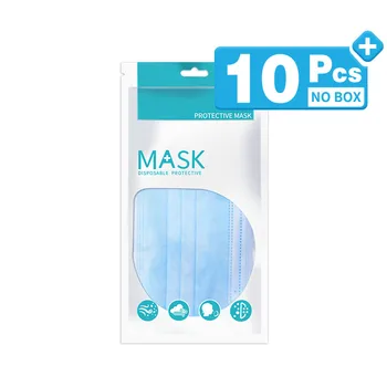 3 слой Маска нетъкан маска 100шт защита от прах за еднократна маска за лице еластичен ушния панти за еднократна употреба прахоустойчив филтър Маска за сигурност